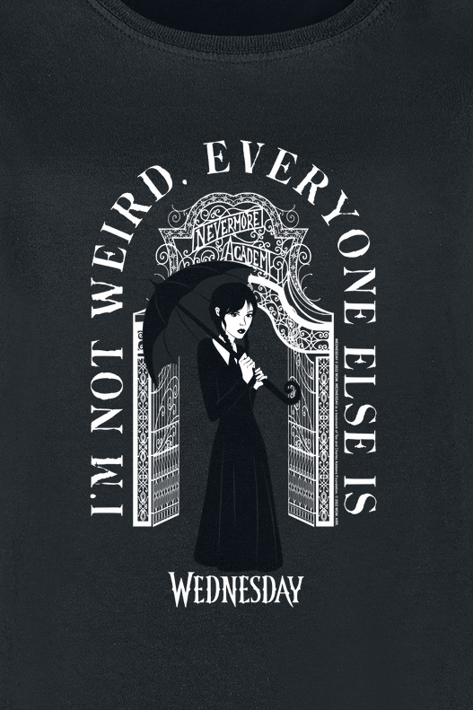 Wednesday T-Shirt - I'm Not Weird - S bis XXL - für Damen - Größe XL - schwarz  - Lizenzierter Fanartikel