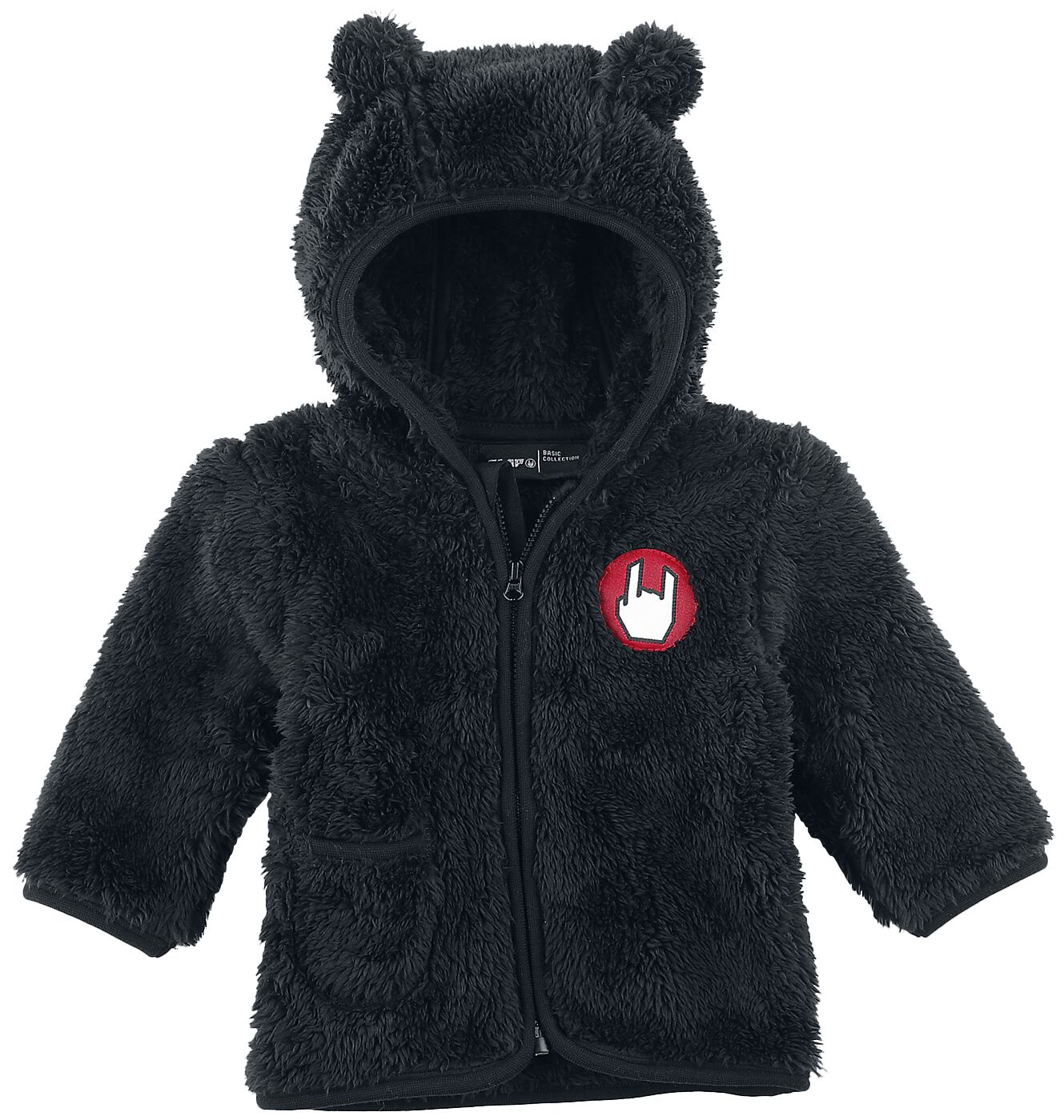 EMP Basic Collection Fluffy Hooded Jacket Baby hooded jackets black