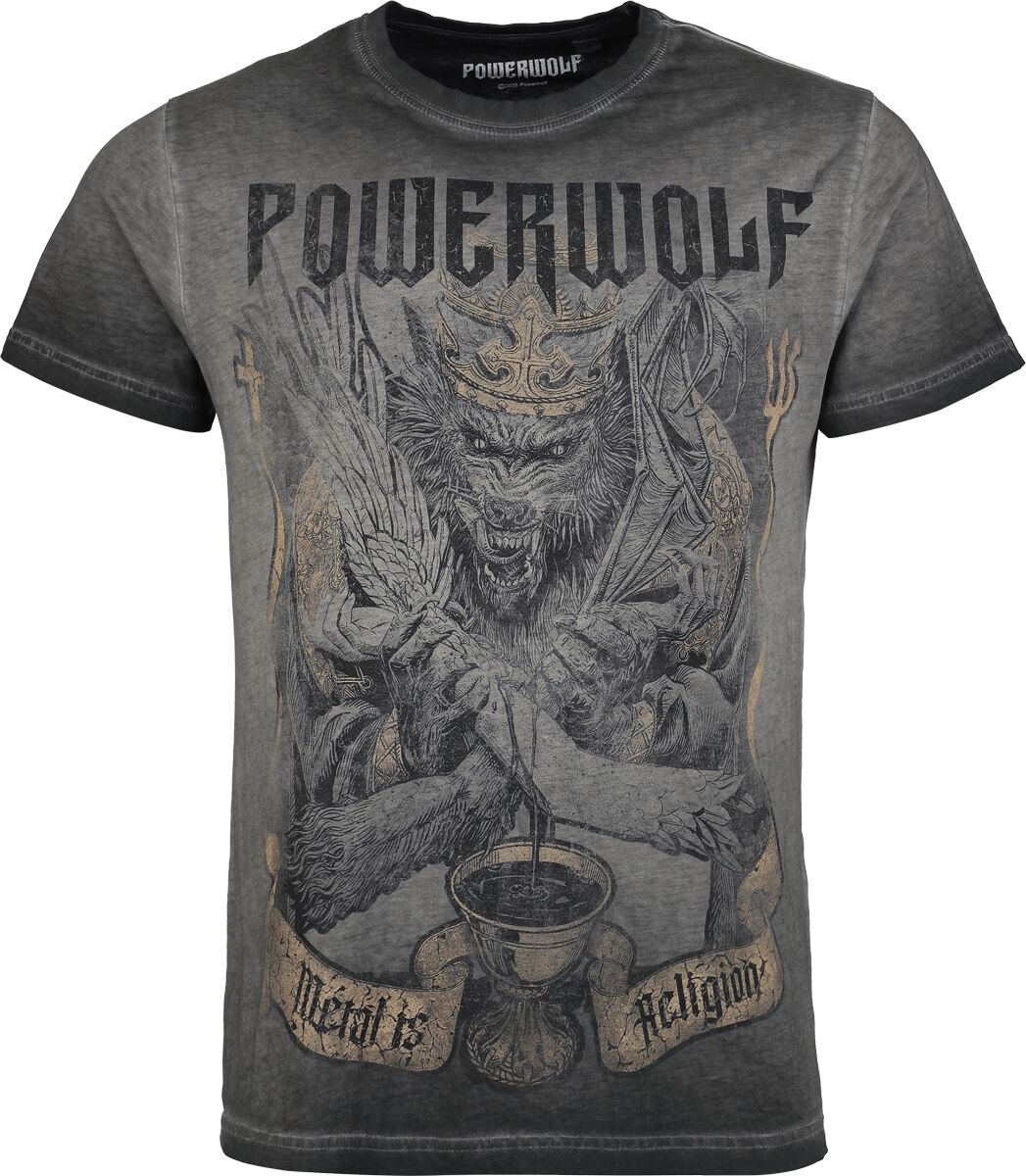 4068143422154 - Wolf Vs Man T-Shirt grau in S