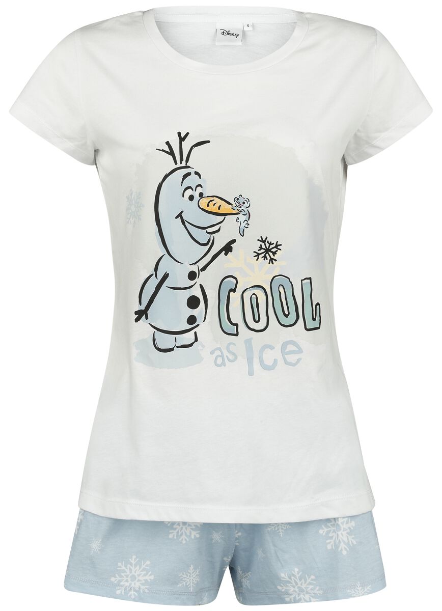 Die Eiskönigin - Disney Schlafanzug - Snowflakes - S bis XXL - für Damen - Größe S - weiß/blau  - EMP exklusives Merchandise!