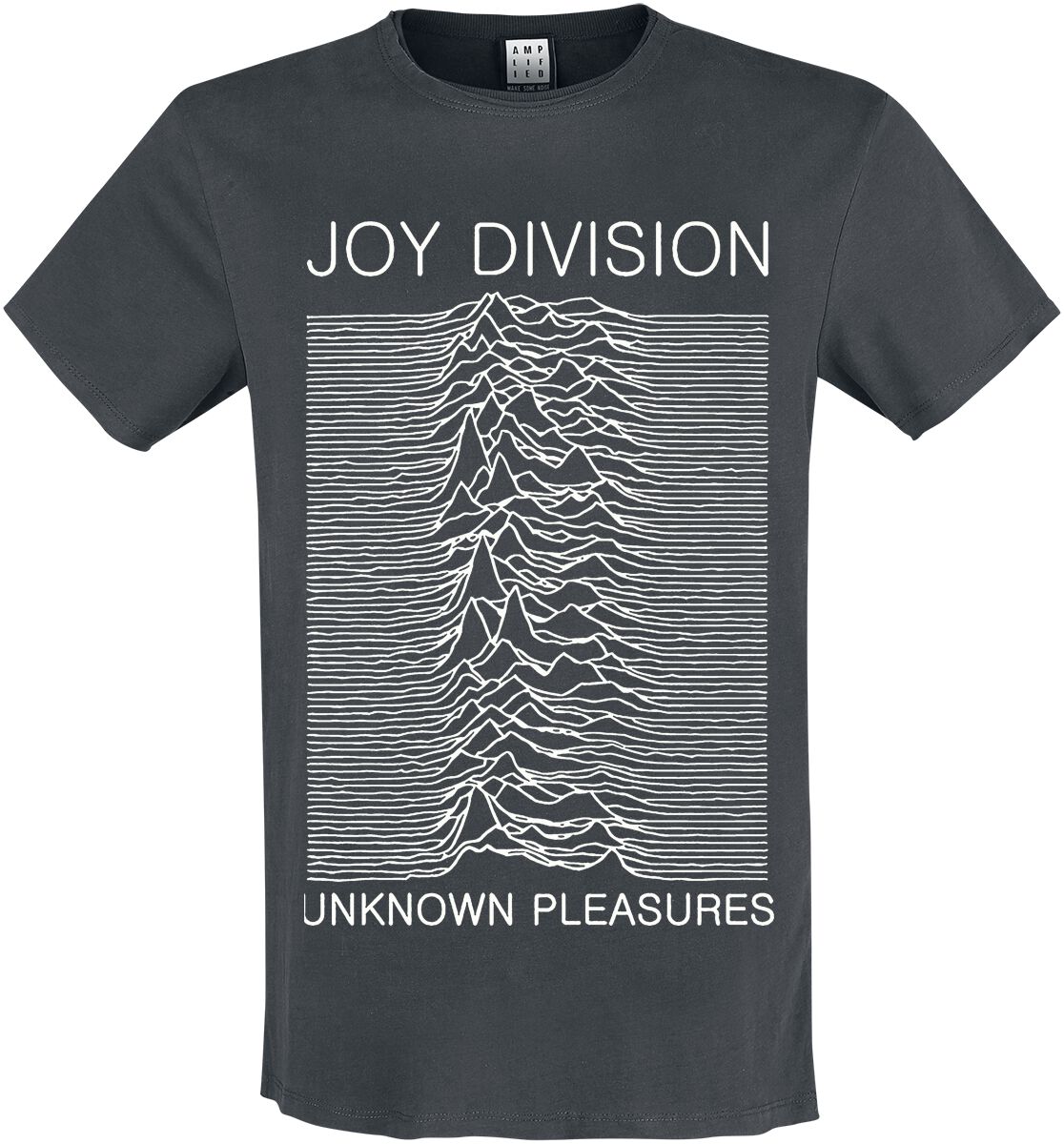 Joy Division T-Shirt - Amplified Collection - Unknown Pleasures - S bis 3XL - für Männer - Größe L - charcoal  - Lizenziertes Merchandise!