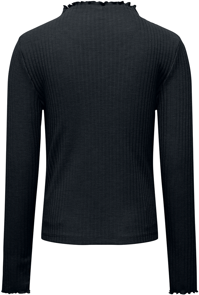 Kids ONLY Langarmshirt - Nella LS High Neck Top - 122/128 bis 158/164 - für Damen - Größe 158/164 - schwarz