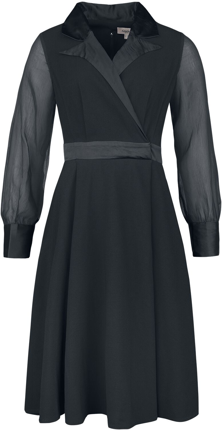 Timeless London Polly Black Dress Mittellanges Kleid schwarz in L