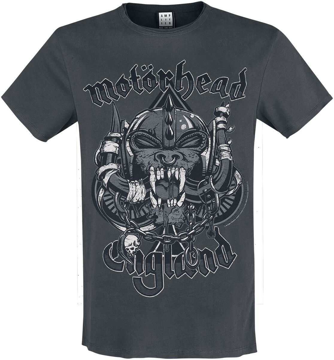 Image of Motörhead Amplified Collection - Snaggletooth T-Shirt charcoal