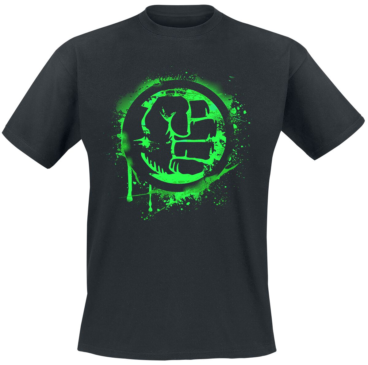 Hulk Fist Symbol T-Shirt schwarz in XL
