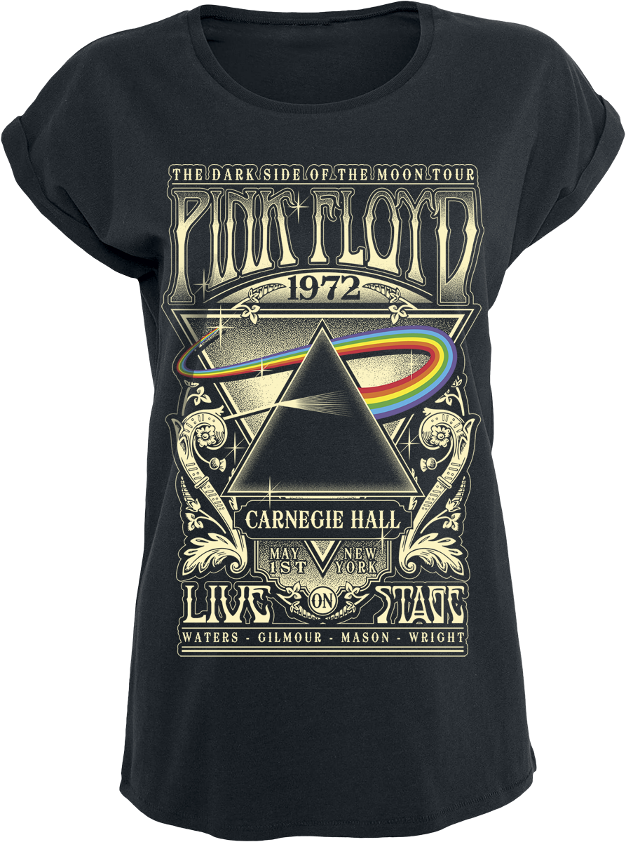 Koszulka Pink Floyd - T-shirt The Dark Side Of The Moon - Live On Stage 1972 - Kobiety - czarny