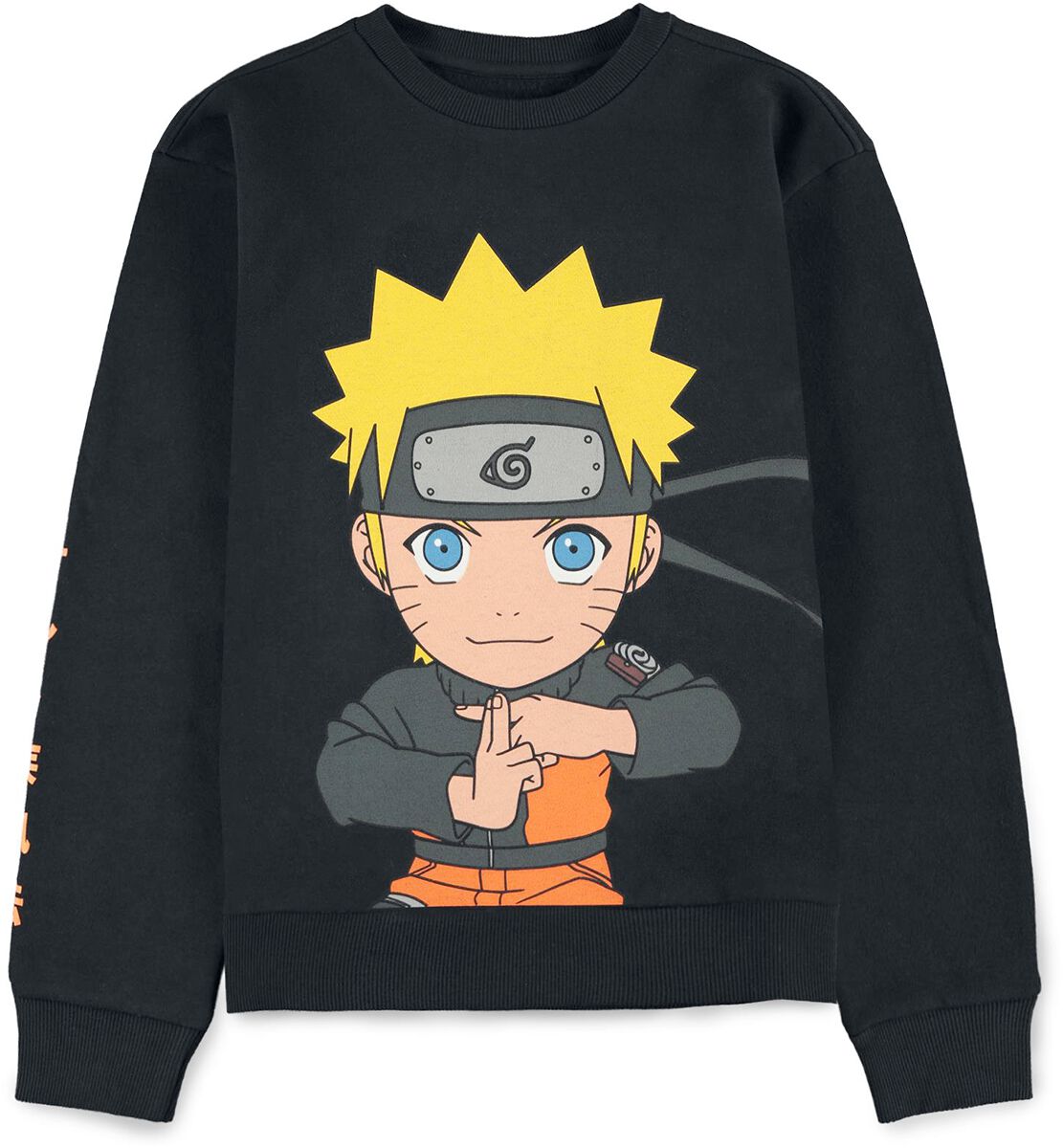 Naruto - Anime Sweatshirt für Kinder - Kids - Shippuden - Naruto Uzumaki - für Mädchen & Jungen - schwarz  - Lizenzierter Fanartikel
