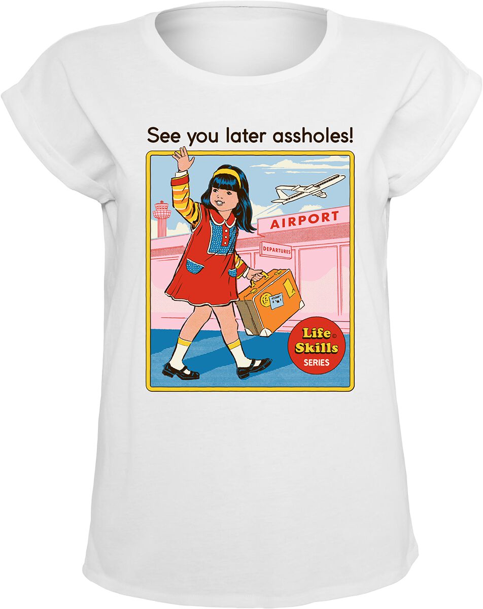 Image of T-Shirt Magliette Divertenti di Steven Rhodes - See You Later Assholes - S a 4XL - Donna - bianco
