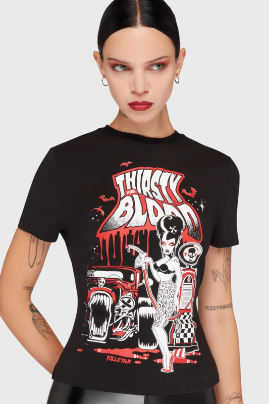 T-Shirt Gothic di Killstar - Thirsty Blood T-Shirt - Donna - nero