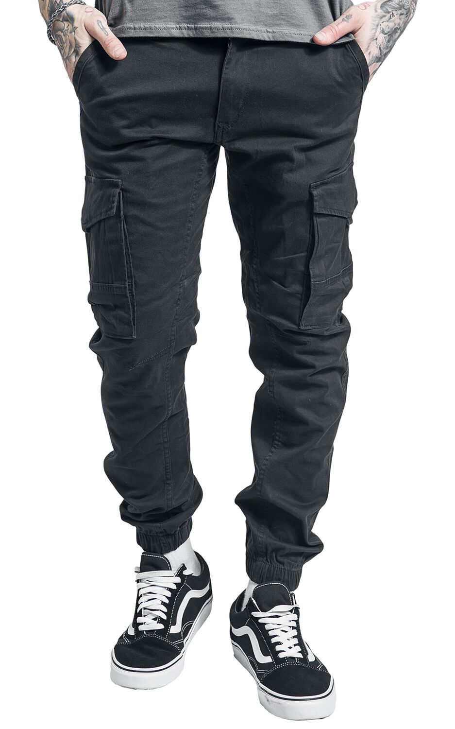 Pantalon cargo Jack & Jones Jjipaul Jjflake Akm - noir - grande taille Black - Prêt-à