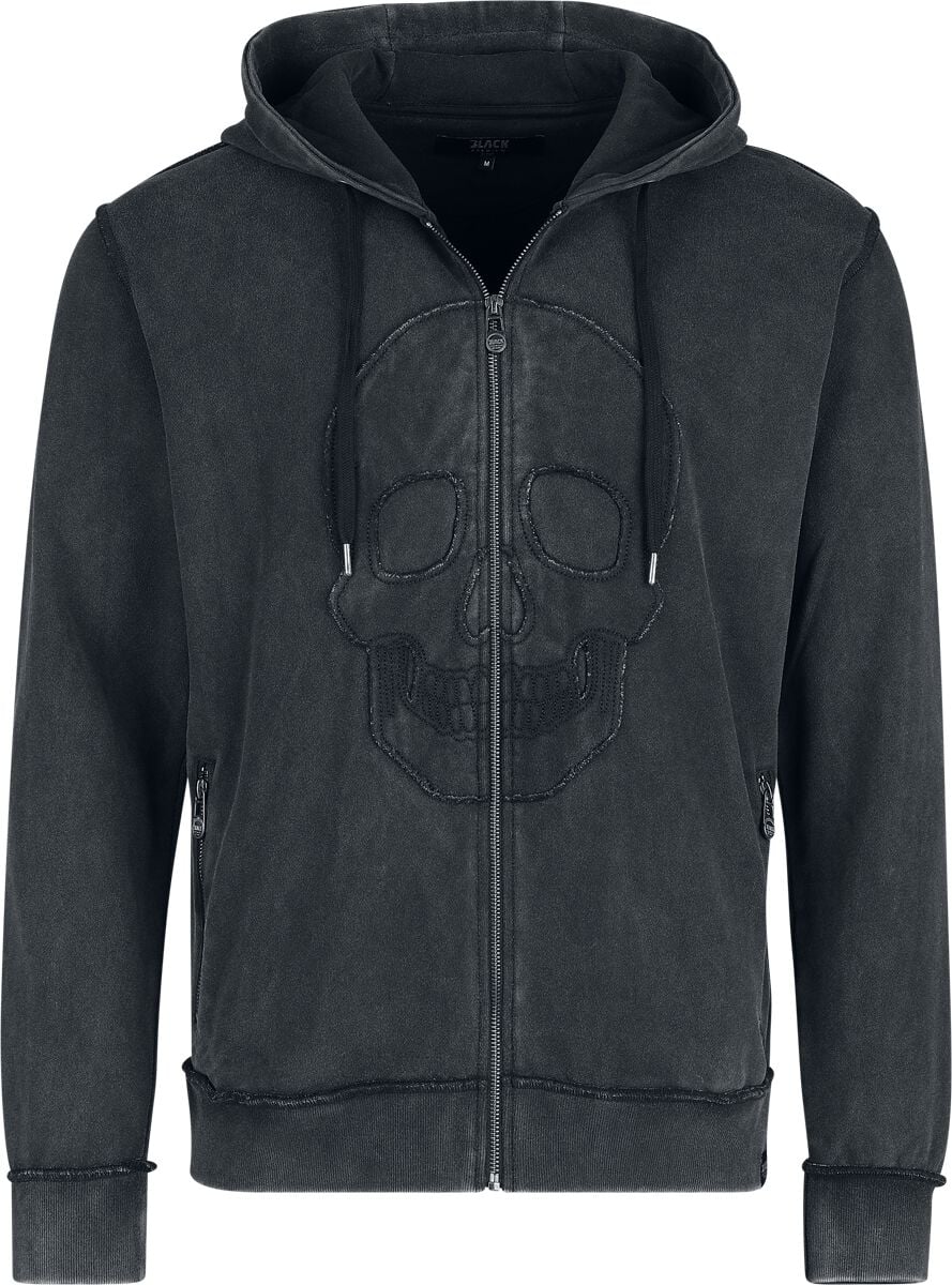 Black Premium by EMP Kapuzenjacke - Skull & Bones - S bis XXL - für Männer - Größe S - grau