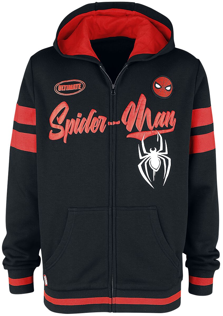 Levně Spider-Man Spider Logo Mikina s kapucí na zip černá