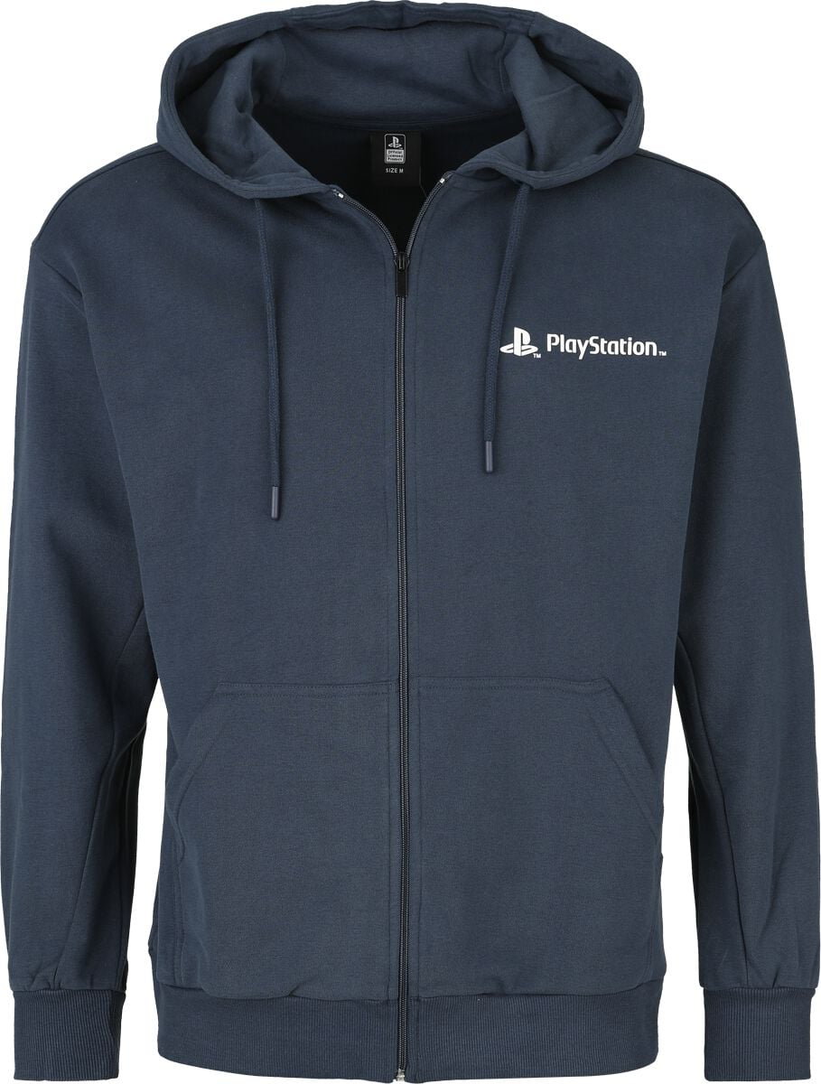 Sweat-shirt zippé à capuche Gaming de Playstation - Logo Navy - S à XXL - pour Homme - marine
