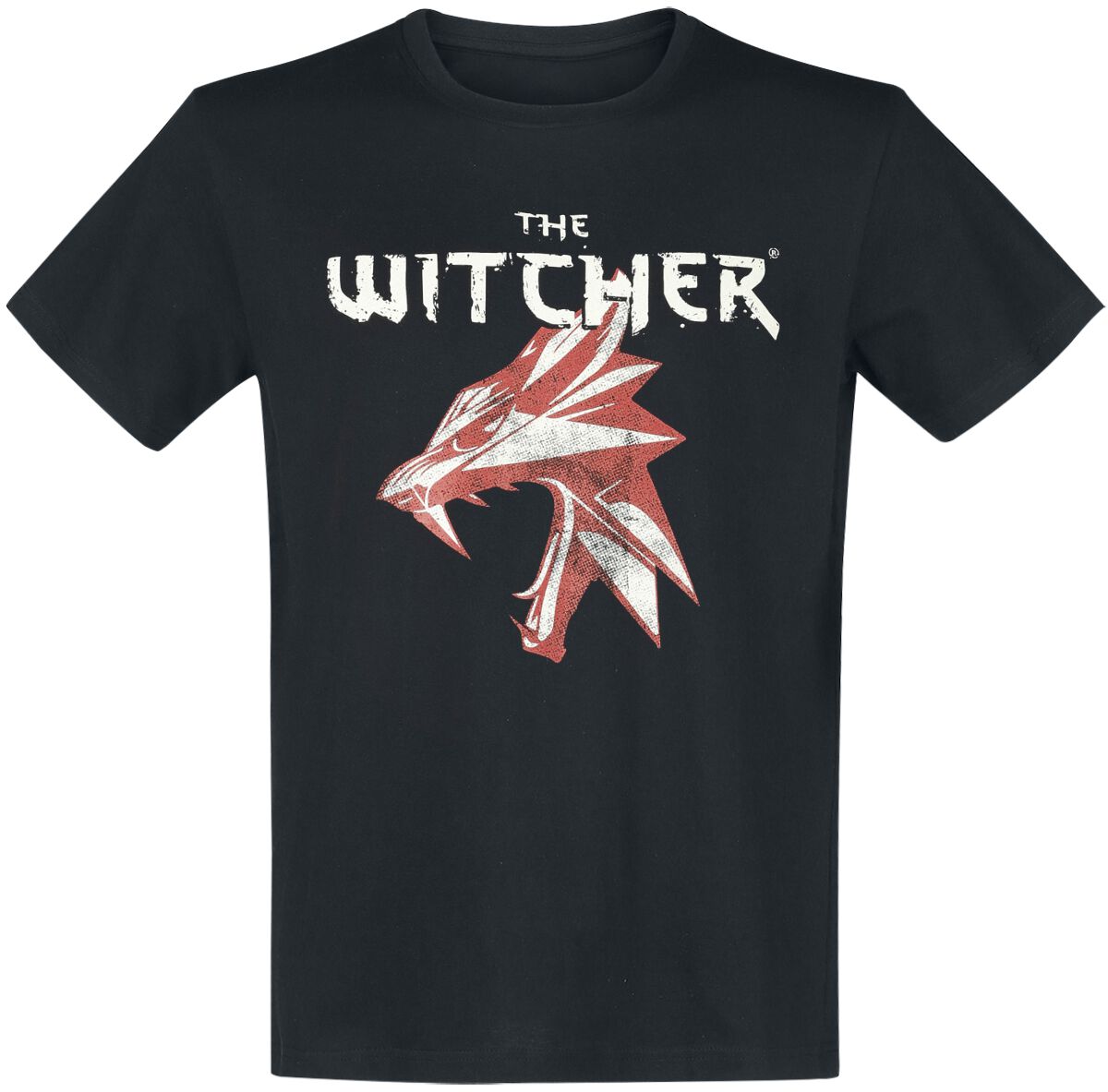 The Witcher - Gaming T-shirt - Wolf Symbol - S Tot Xxl - Voor Mannen - Zwart