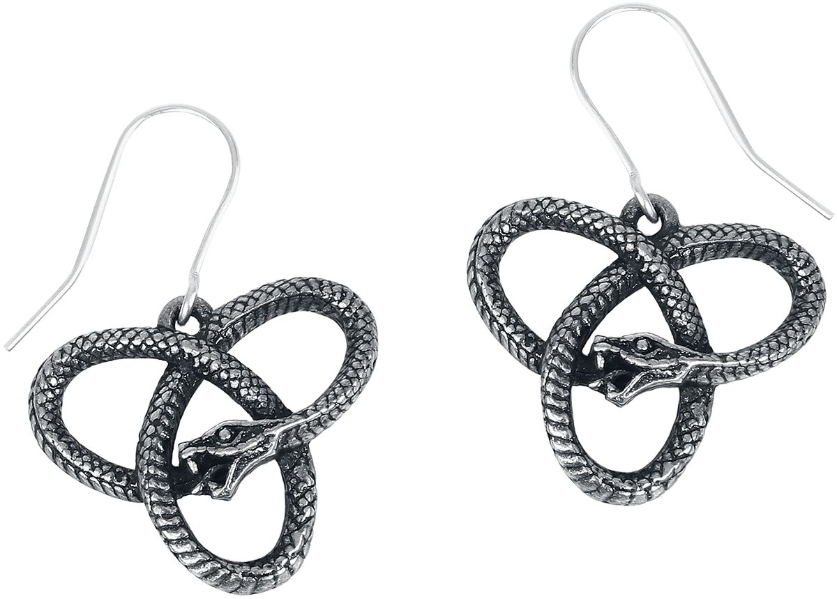 Boucles d'oreilles de Alchemy Gothic - Eve's Triquetra - pour Femme - noir/argent