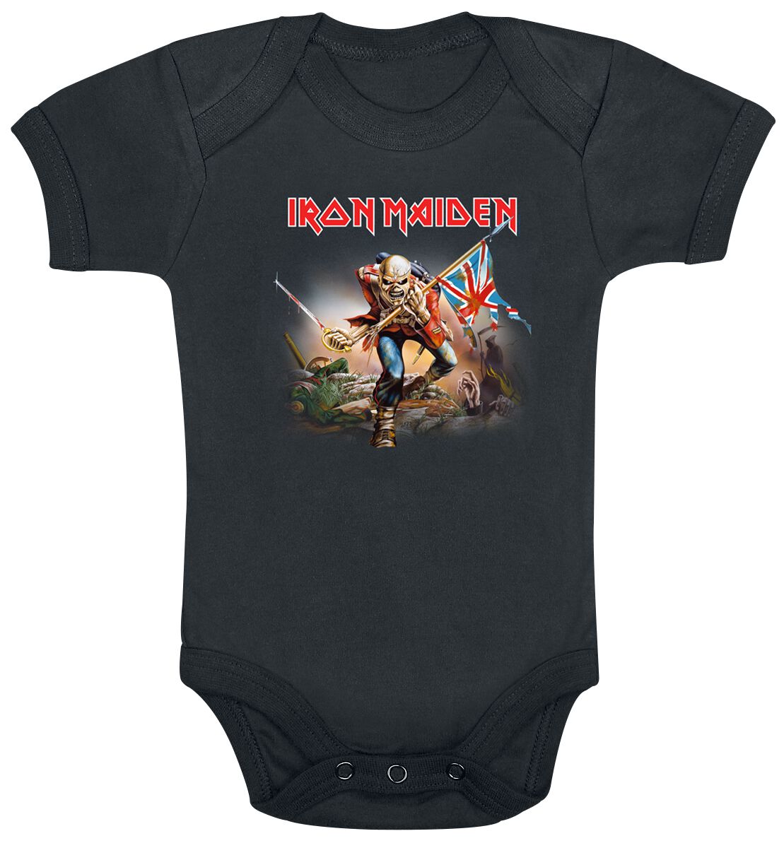 Iron Maiden Body für Kleinkinder - Kids - Trooper - für Mädchen & Jungen - schwarz  - Lizenziertes Merchandise!