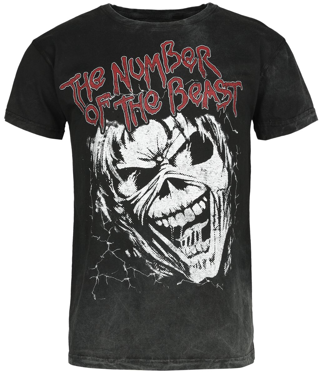 Iron Maiden T-Shirt - The number of the beast - S bis M - für Männer - Größe M - schwarz  - Lizenziertes Merchandise!