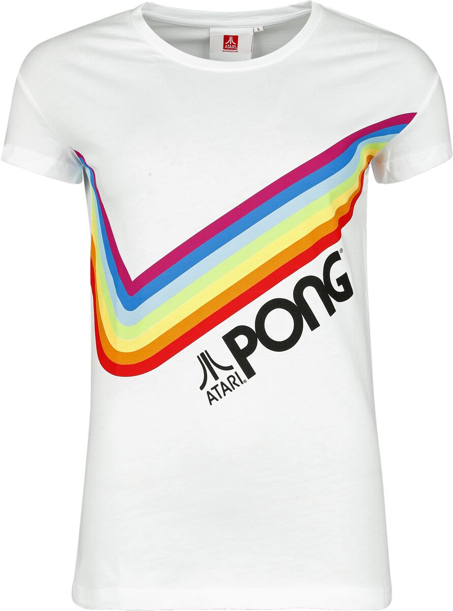Atari Pong - Pride Rainbow T-Shirt weiß in M