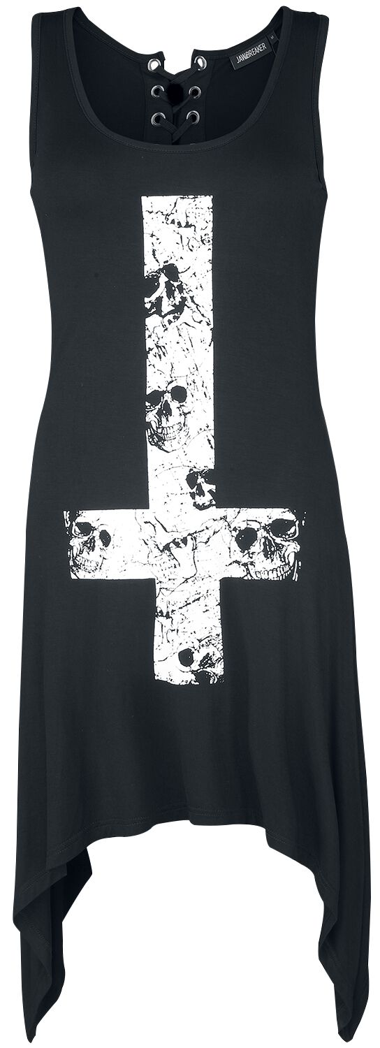 Robe courte Gothic de Jawbreaker - Skull Cross In House Dress - XS à 3XL - pour Femme - noir/blanc