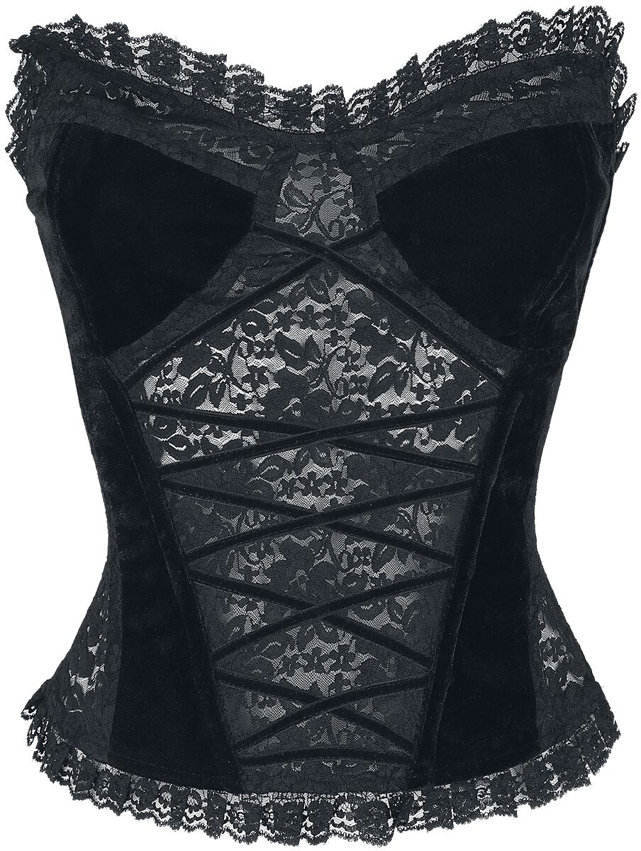 Image of Gothicana by EMP - Lace and velvet corset - Corsetto - Donna - nero
