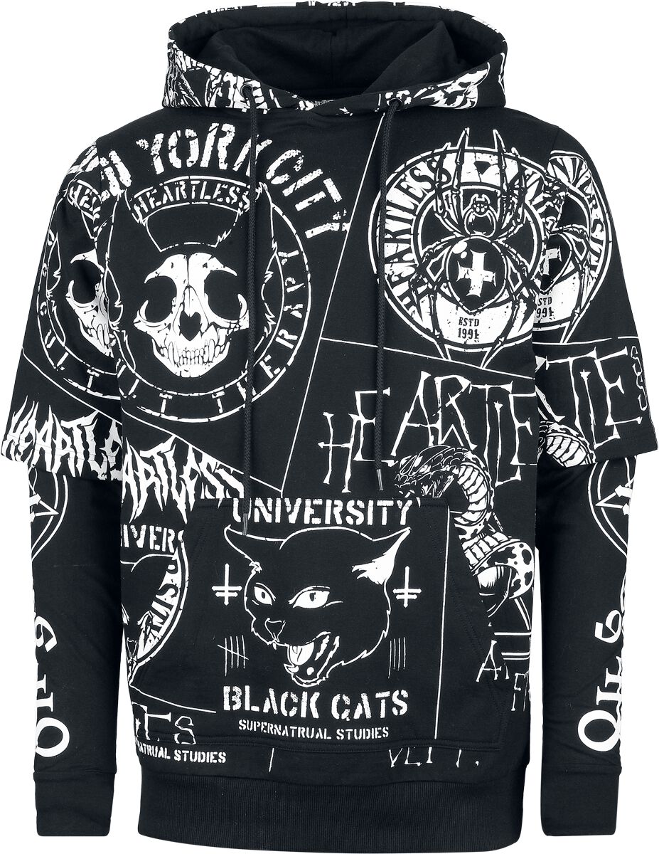 5081944574999 - Dark Academia Hood Mens Black Kapuzenpullover schwarz in 3XL