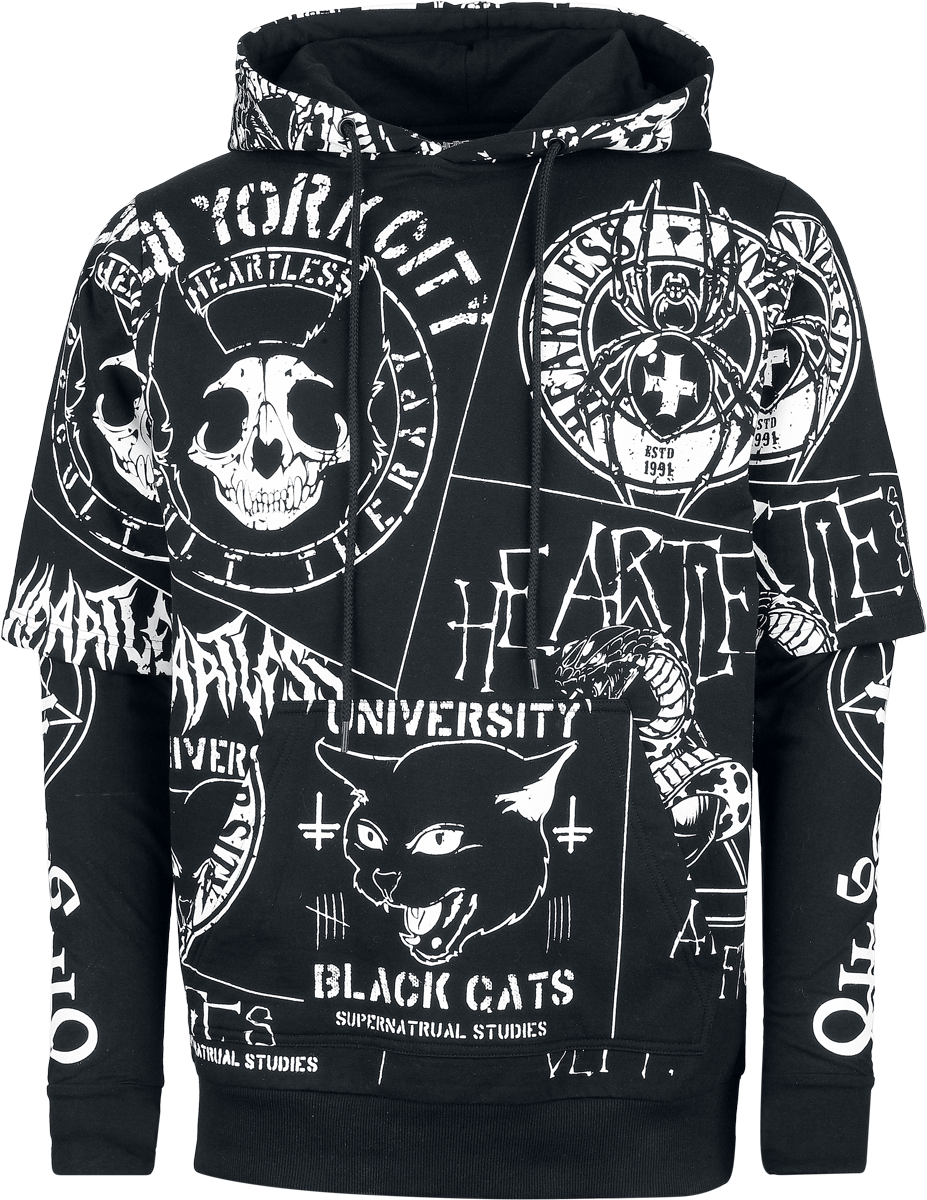 Heartless Gothic Hoodie - Men's Dark Academia Hoodie - for Men - black