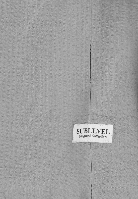 Thumbnail - Sublevel SEERSUCKER RESORT SHIRT Kurzarmhemd taupe in XXL