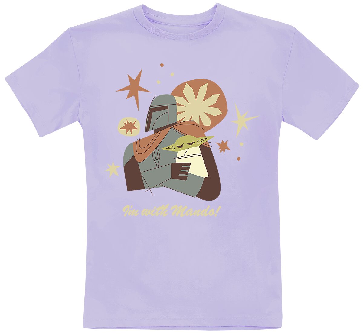 Star Wars T-Shirt für Kinder - Kids - The Mandalorian - Season 3 - I`m With Mando! - für Mädchen & Jungen - lila  - EMP exklusives Merchandise!
