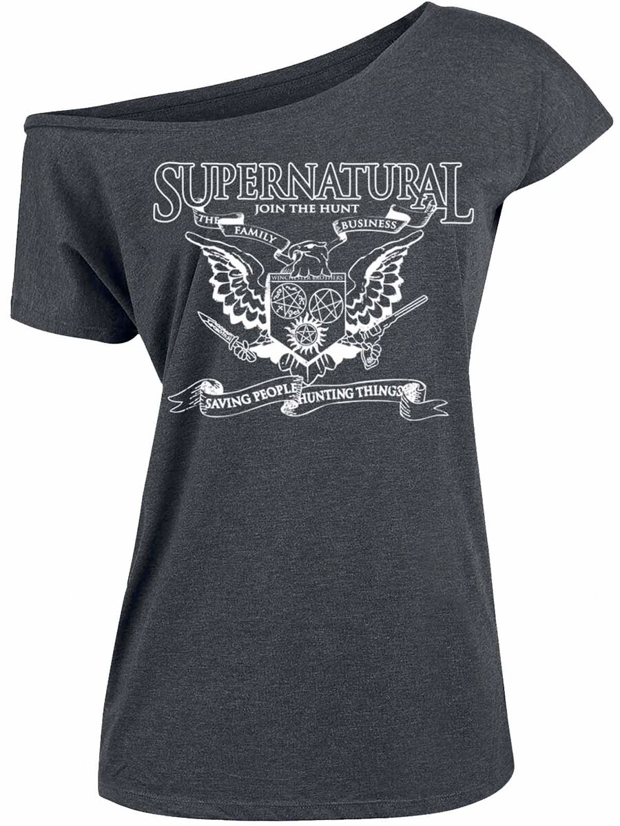 Levně Supernatural Family Business Dámské tričko šedá