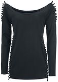 Corded Sweatshirt, Black Premium by EMP, Sweatshirt