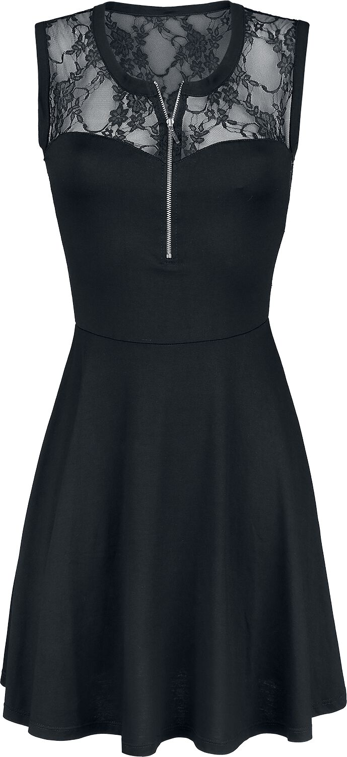 Outer Vision - Gothic Kurzes Kleid - Woman`s Dress Lilly - S bis XXL - für Damen - Größe XL - schwarz