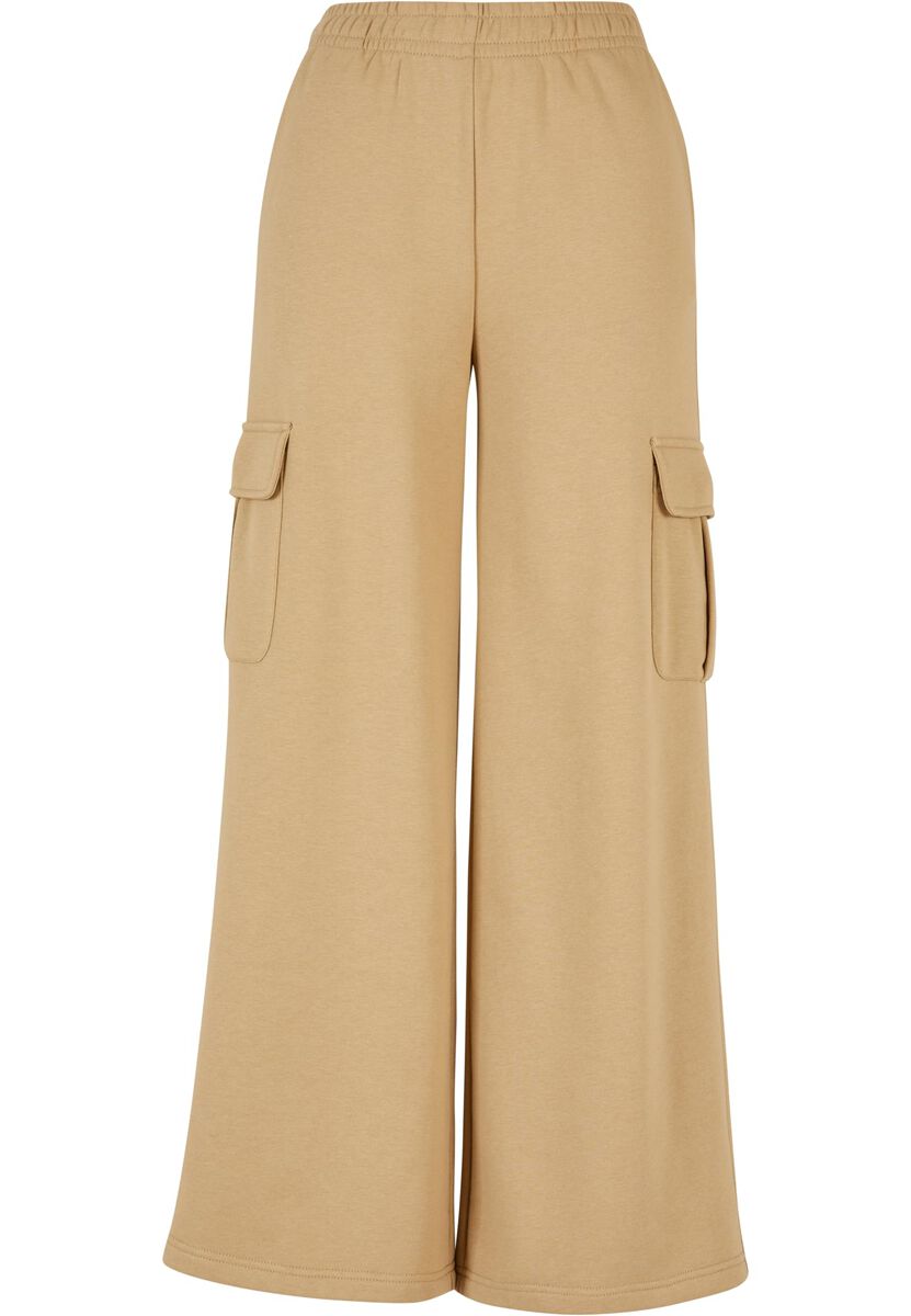 Image of Pantaloni modello cargo di Urban Classics - Ladies’ highwaist wide leg cargo terry trousers - S a XL - Donna - beige