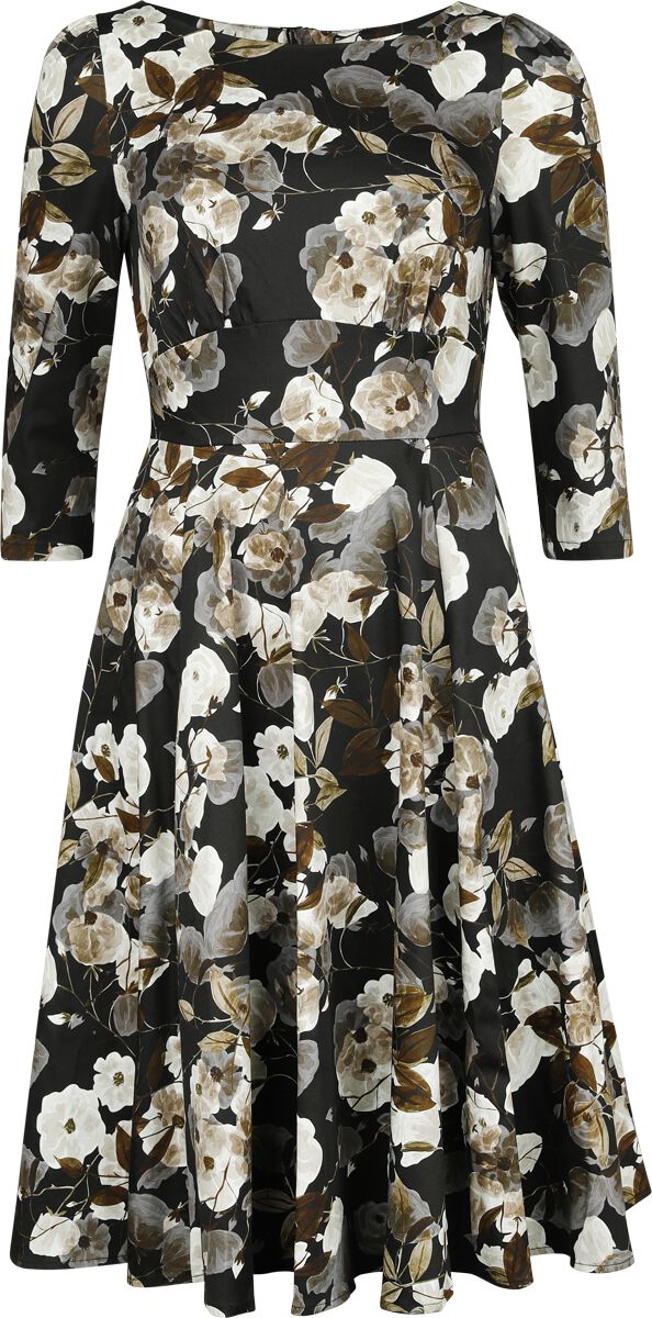 H&R London - Rockabilly Kleid knielang - XS bis 4XL - für Damen - Größe L - multicolor