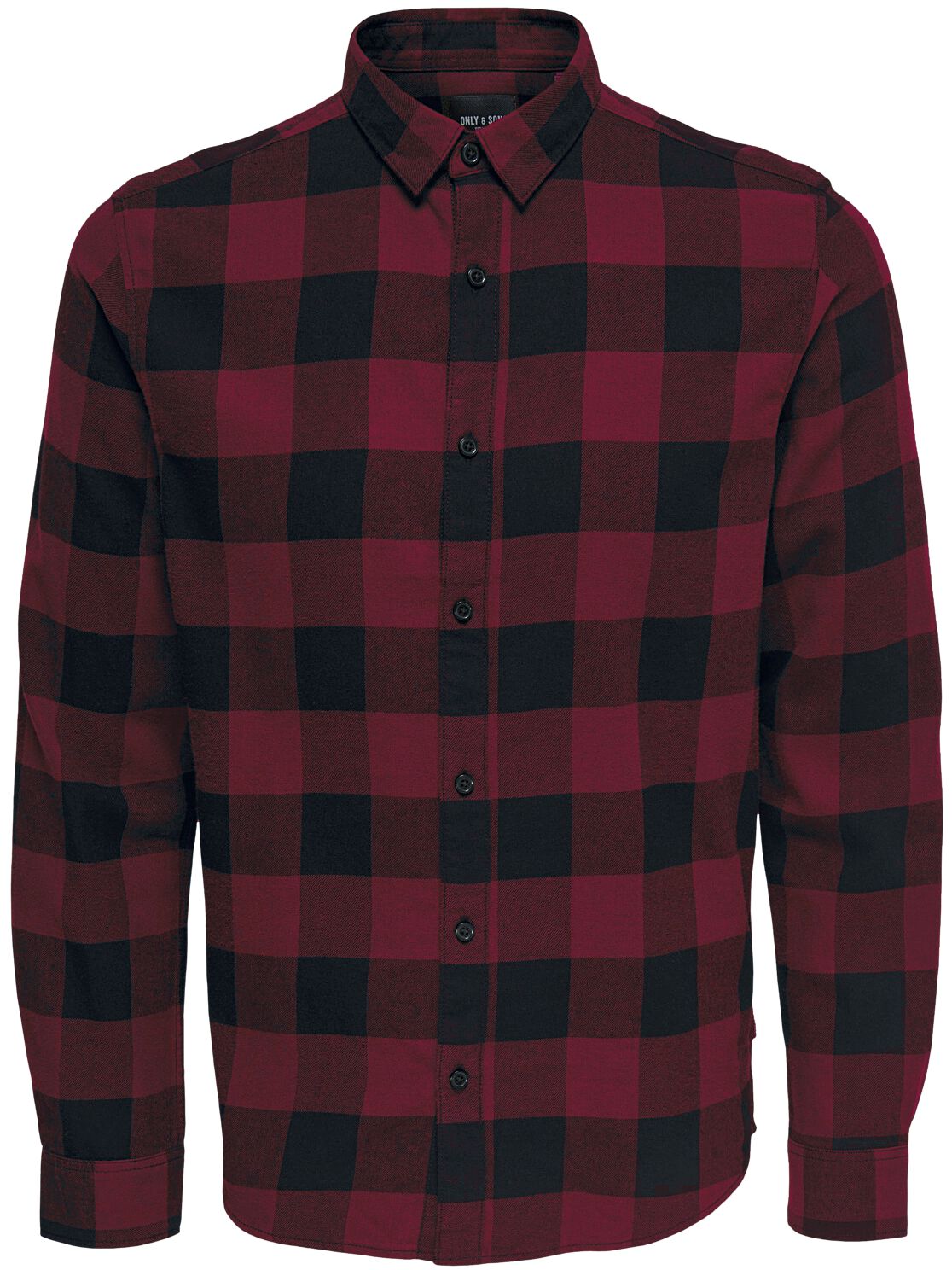ONLY and SONS Gudmund LS Checked Shirt Longsleeve black red