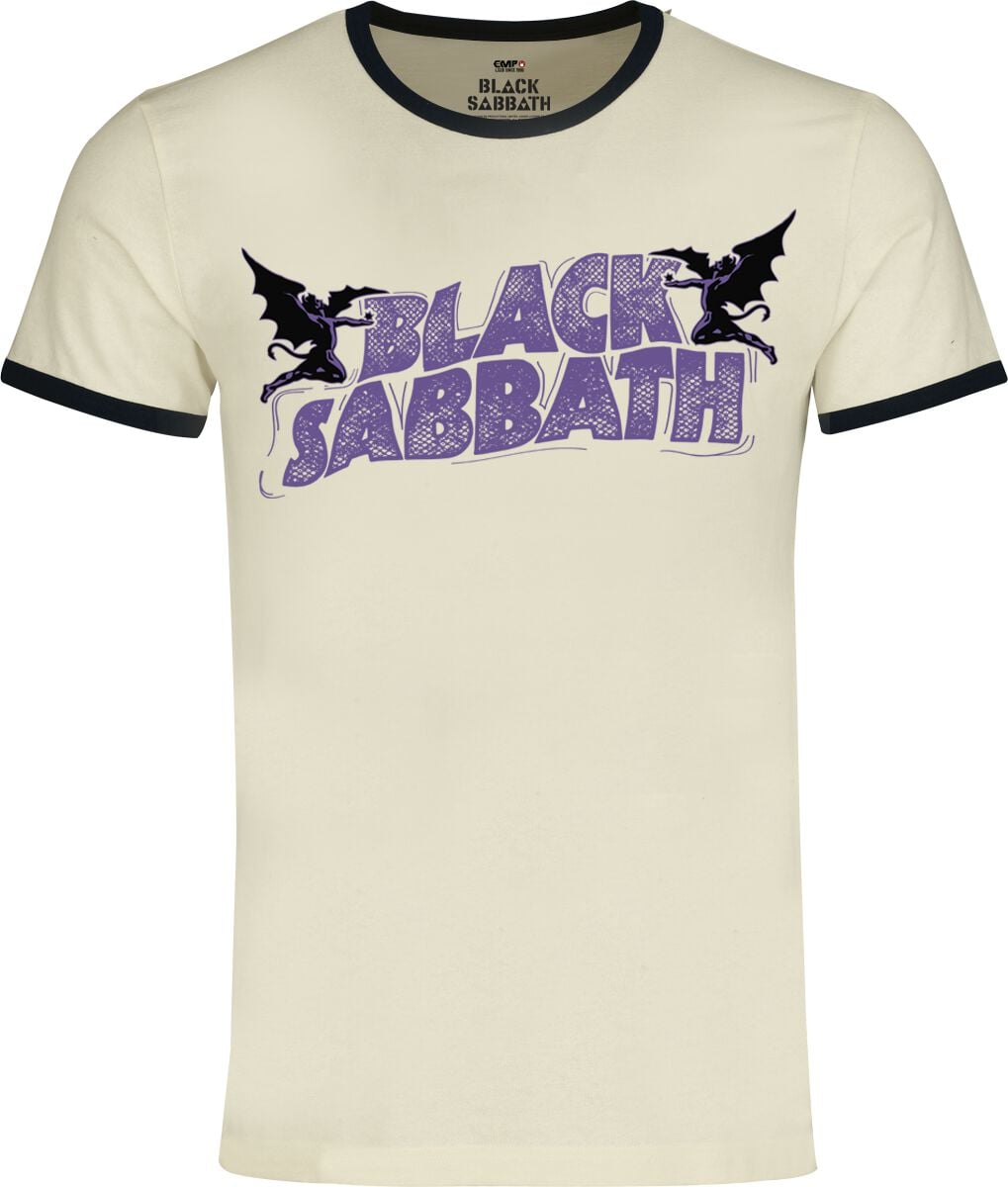 T-Shirt Manches courtes  de Black Sabbath - Logo - S à 5XL - pour Homme - blanc cassé