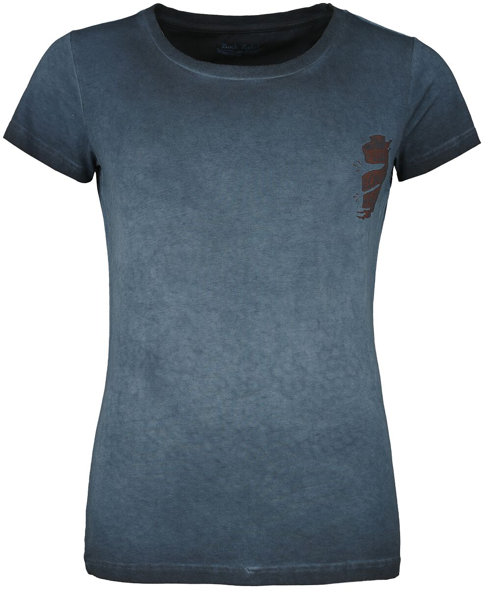 Levně Rock Rebel by EMP Tričko s potiskem s dýkou Dámské tričko modrá