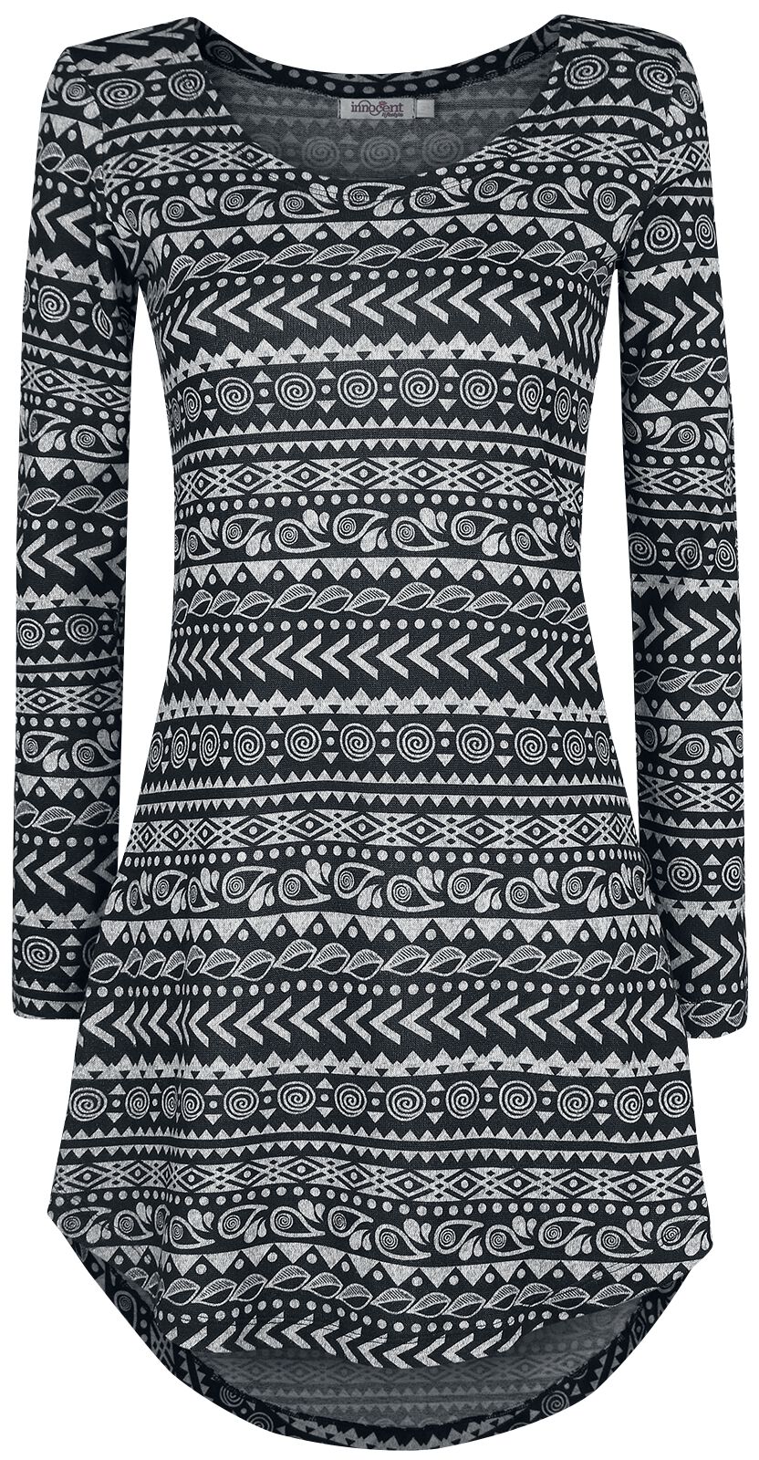 Innocent Kurzes Kleid - Winter Dress - S bis 4XL - für Damen - Größe M - grau/schwarz