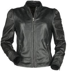 Puff Sleeve Leather Jacket, Black Premium by EMP, Lederjacke
