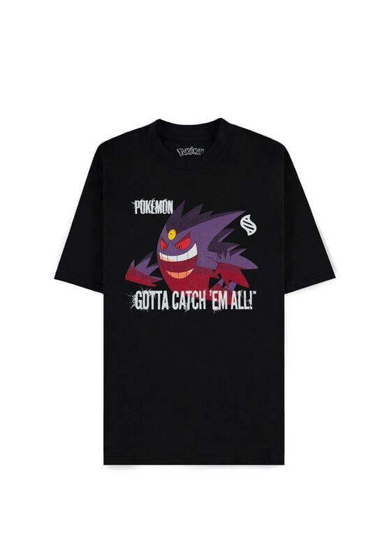 T-Shirt Manches courtes Gaming de Pokémon - Mega - Gengar - S à XXL - pour Homme - noir