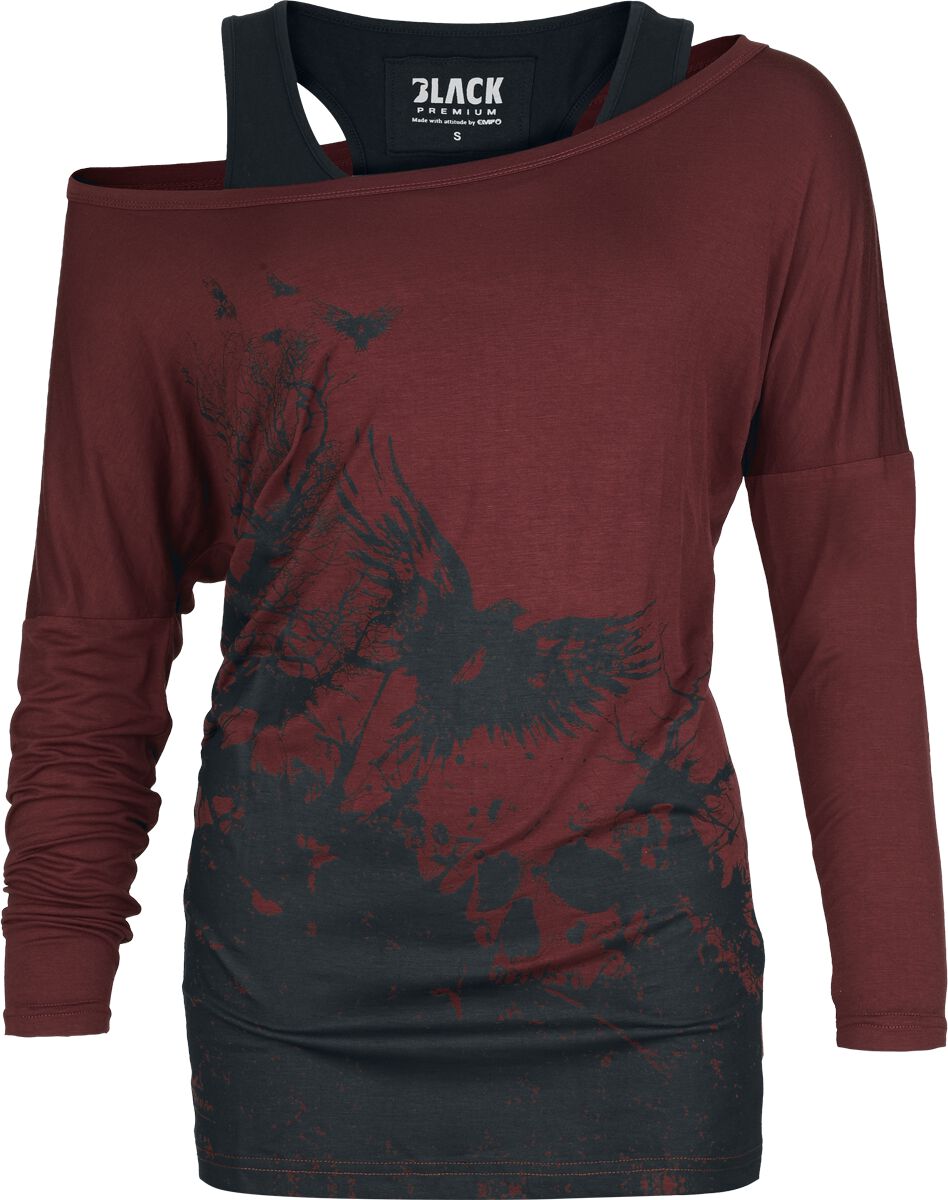 Black Premium by EMP Langarmshirt - Busting Loose - S bis XXL - für Damen - Größe S - bordeaux