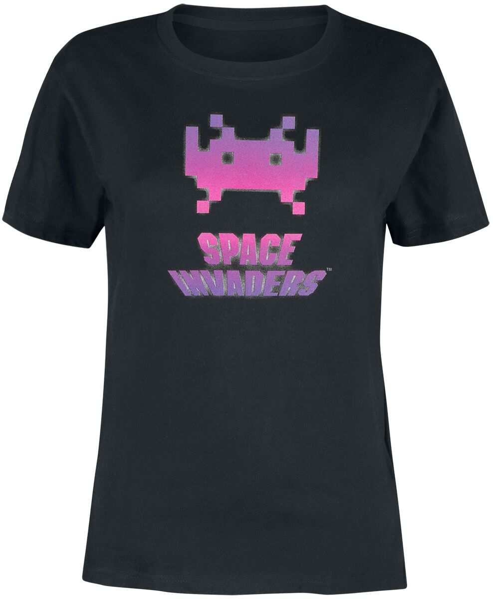 Image of Space Invaders Pink Invadeer Girl-Shirt schwarz