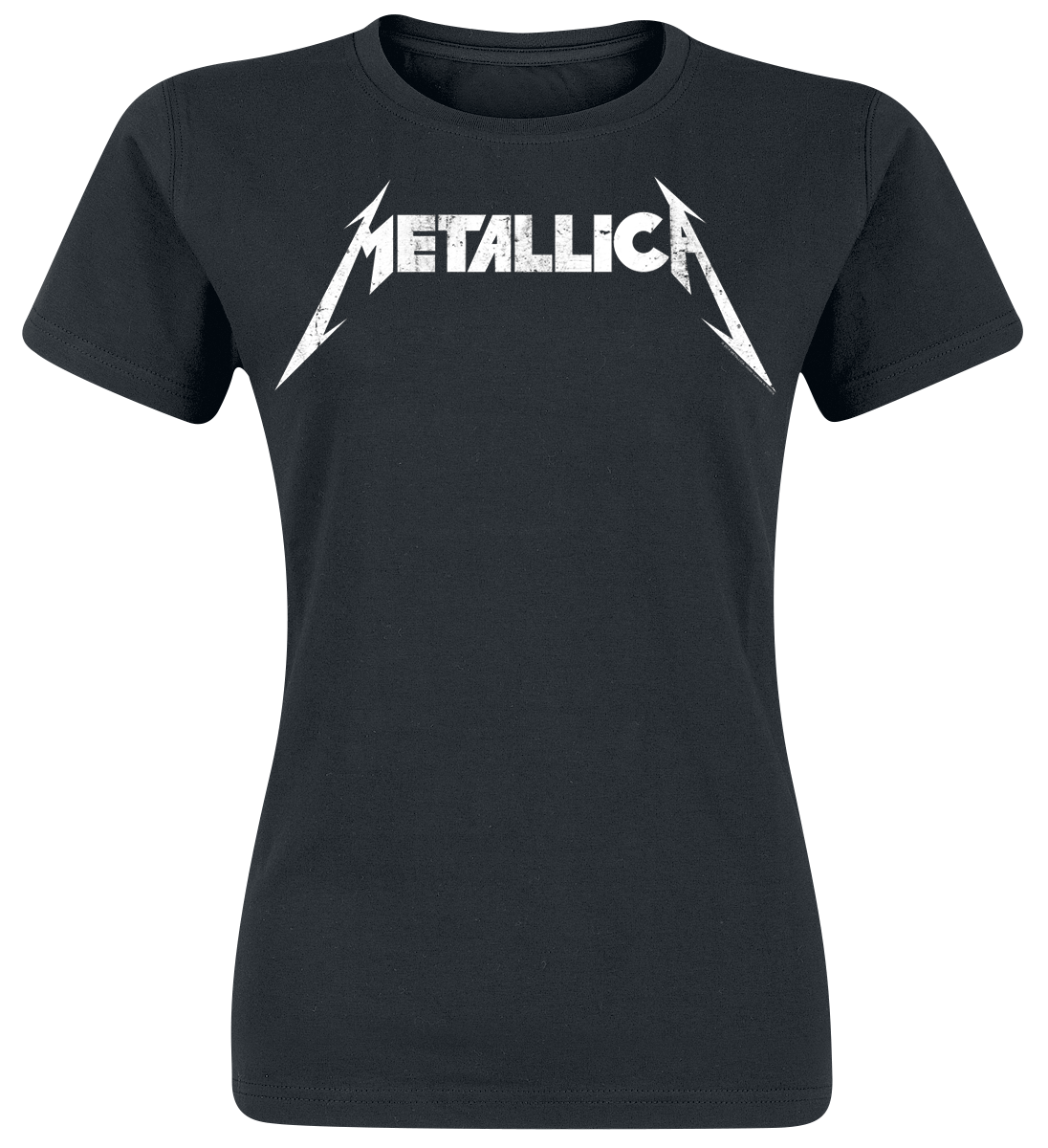 Metallica  T-Shirt - Textured Logo - for Women - black