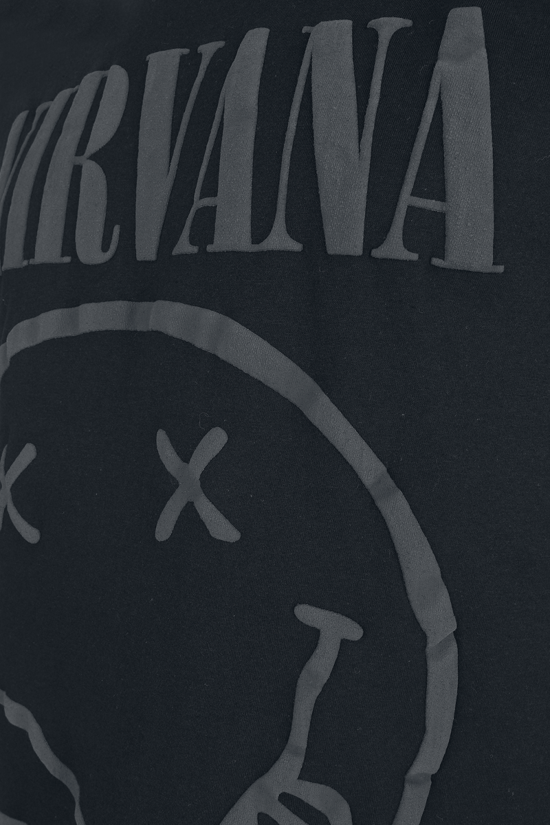 Thumbnail - Nirvana Smile Logo 3D Druck T-Shirt schwarz in XXL