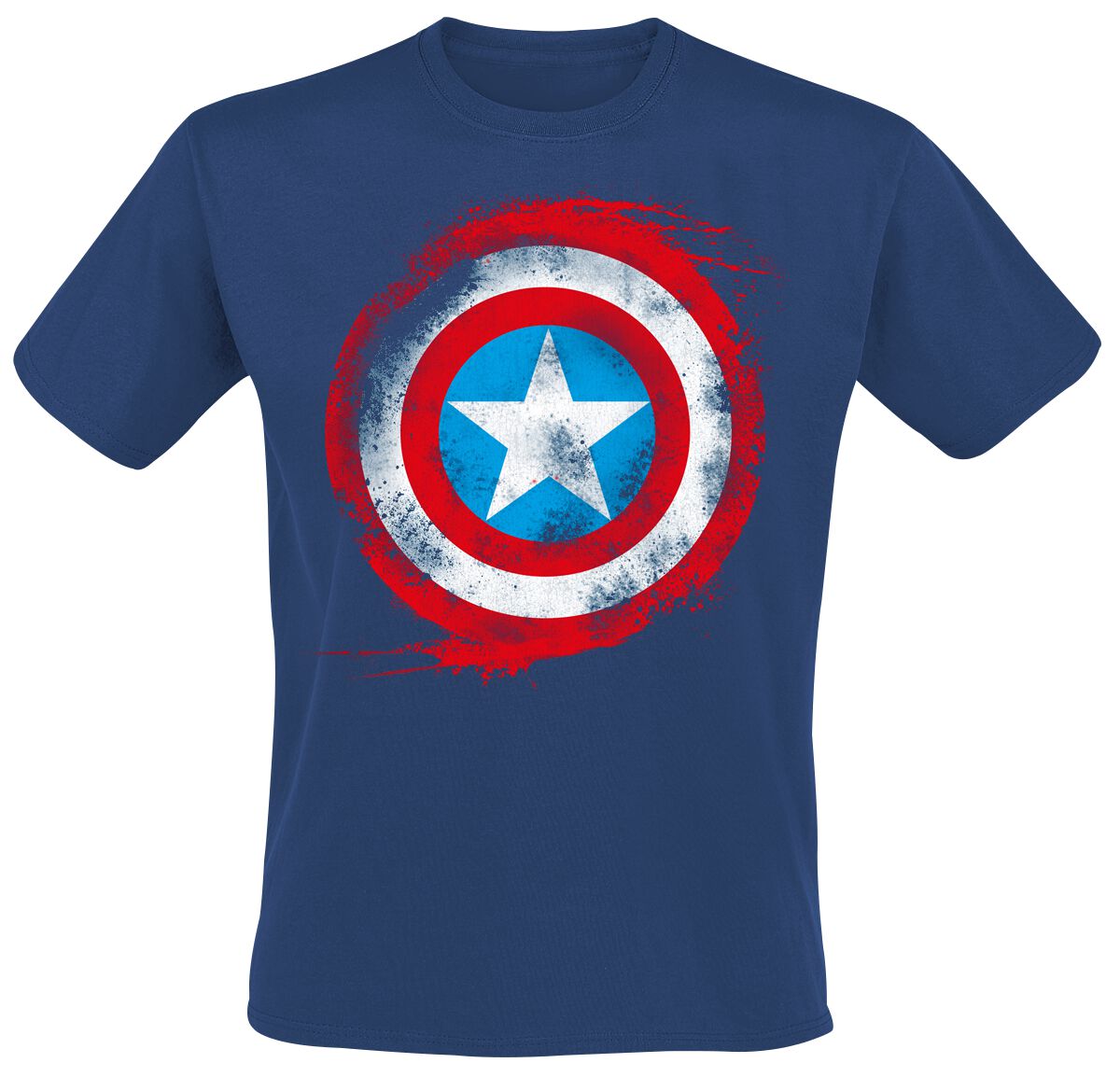 Captain America - Marvel T-Shirt - Shield Logo - S bis XXL - für Männer - Größe M - navy  - Lizenzierter Fanartikel