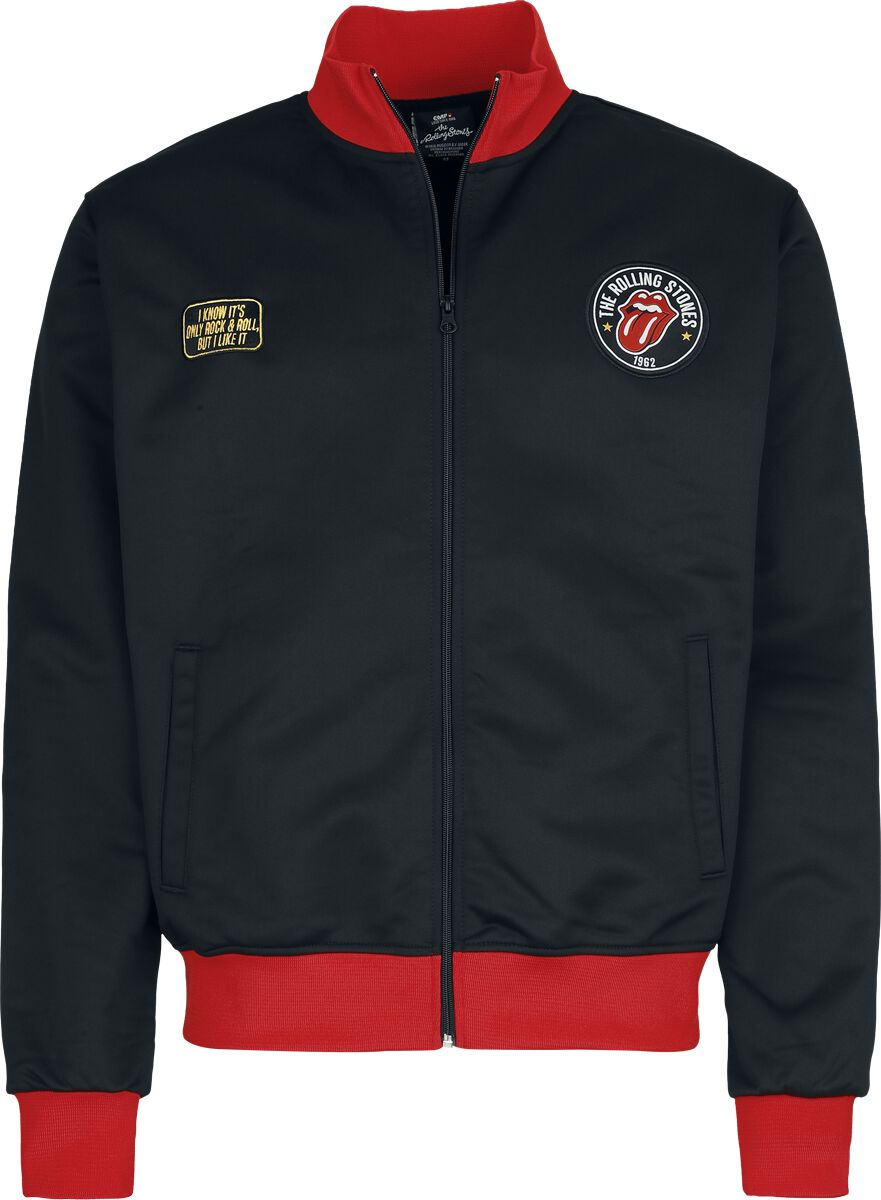 Levně The Rolling Stones Soccer Trackjacket Tepláková bunda cerná/cervená