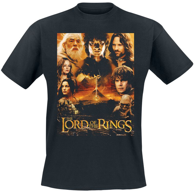 Sagan om Ringen T-shirt - Characters With A Logo - M 3XL - för Herr - marinblå