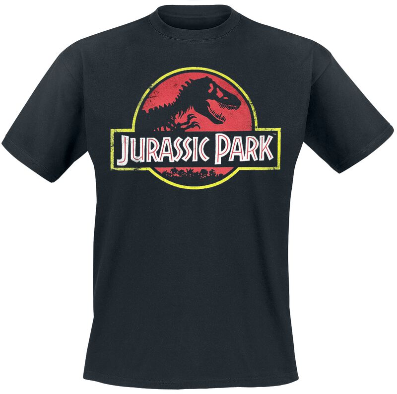 Jurassic Park T-Shirt - Classic Logo - Heavyweight - S bis 5XL - für Männer - Größe XXL - schwarz  - Lizenzierter Fanartikel