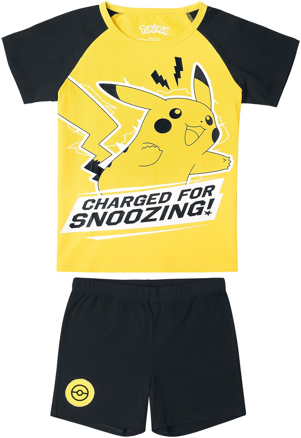 Levně Pokémon Kids - Pikachu - Charged For Snoozing! Dětská pyžama cerná/žlutá