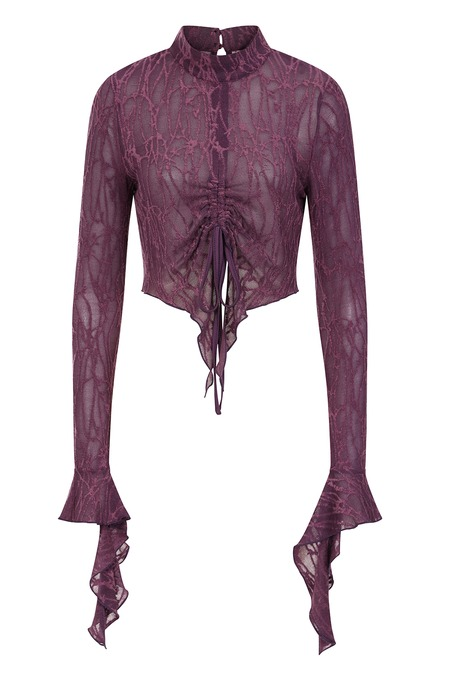 Blus Rockabilly av Banned Alternative - Abyssia Top - Dam - syrénlila