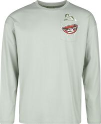 Longsleeve With Frontpocket And Small Print, RED by EMP, Langarmshirt